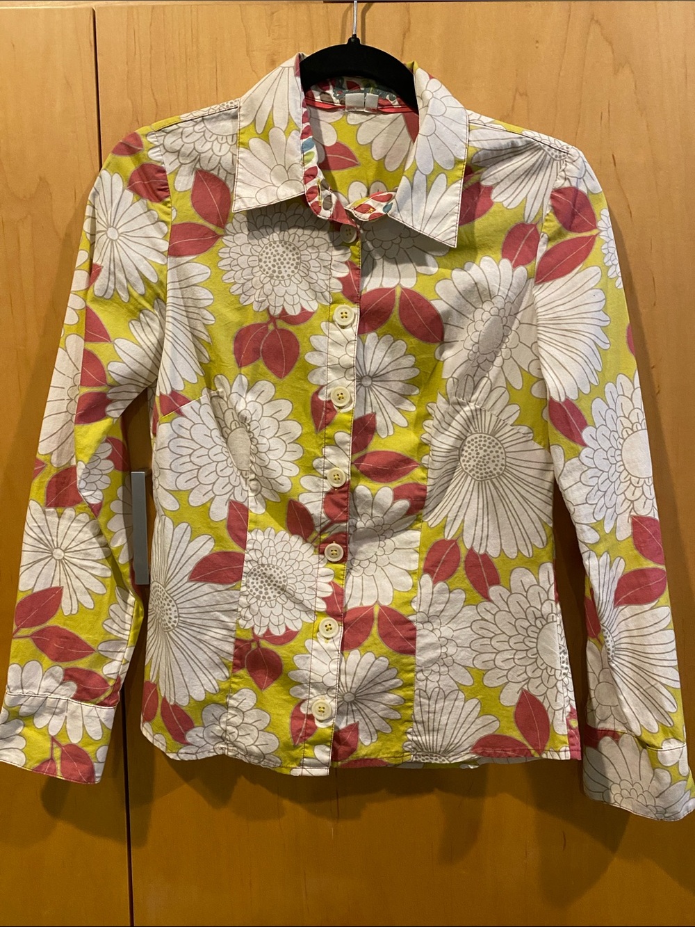 Boden Yellow & Pink Floral Button-Front Blazer
